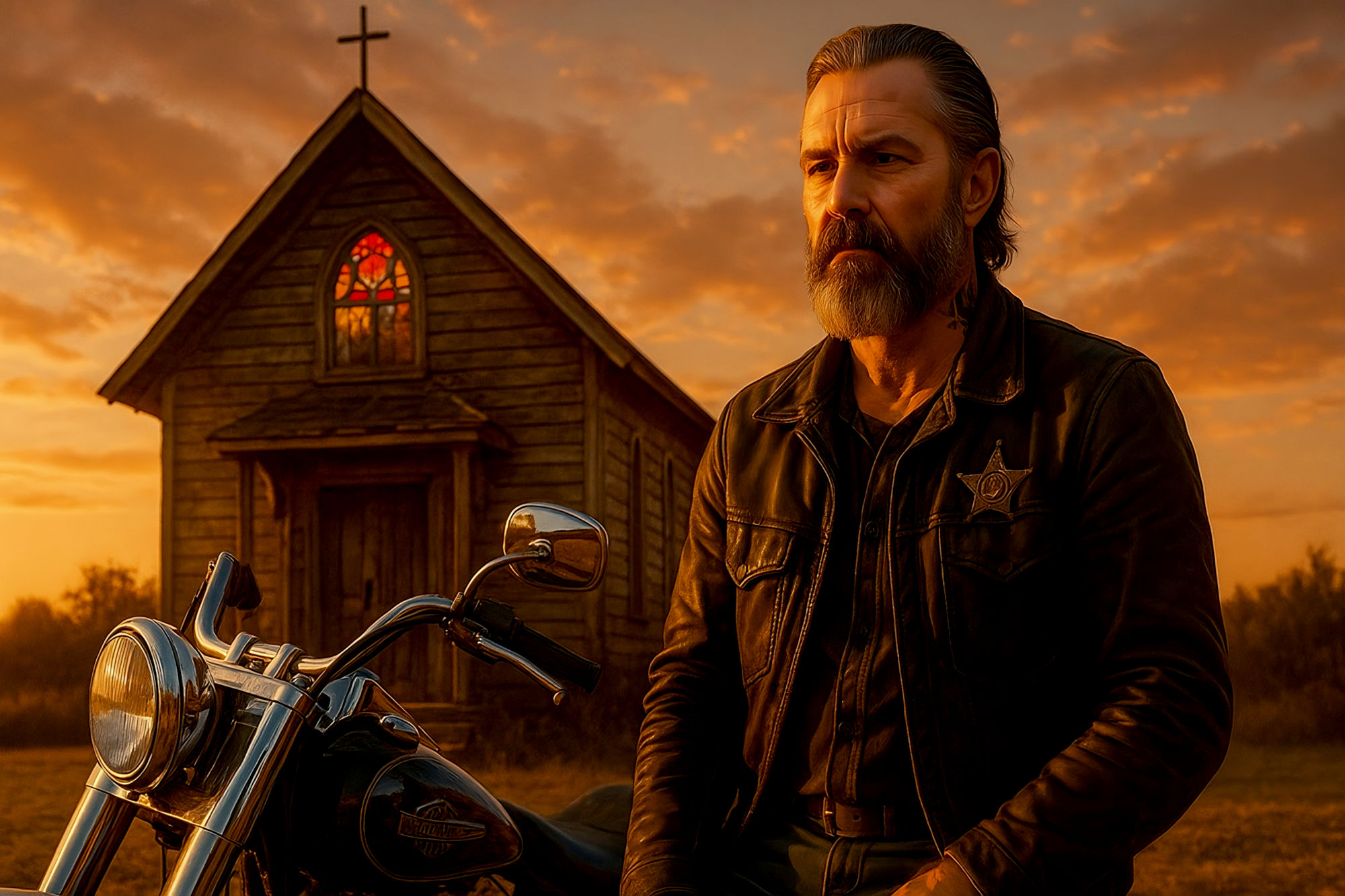 Chrome at the Chapel Gate – Outlaw Country Rock Biker Redemption (AI Music Video)