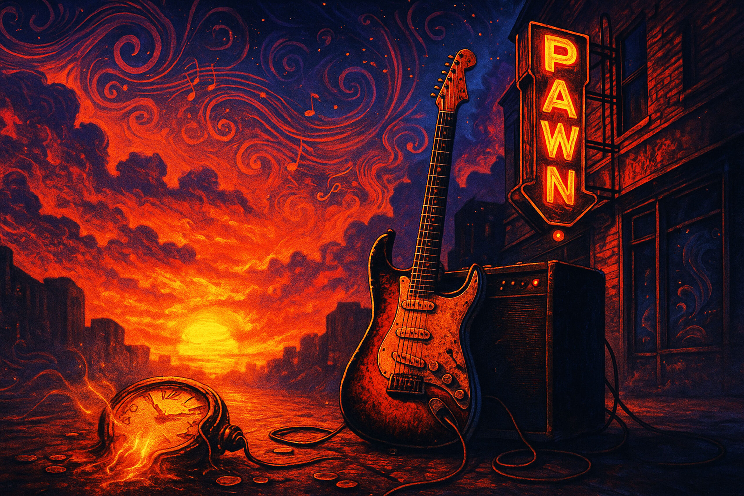 Pawnshop Sunrise | 70s Psychedelic Rock and Roll Film | Neural-Groove Generative Animated AI